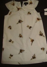 Victoria Beckham GIRL'S XS,M SUN DRESS white yellow black BEES