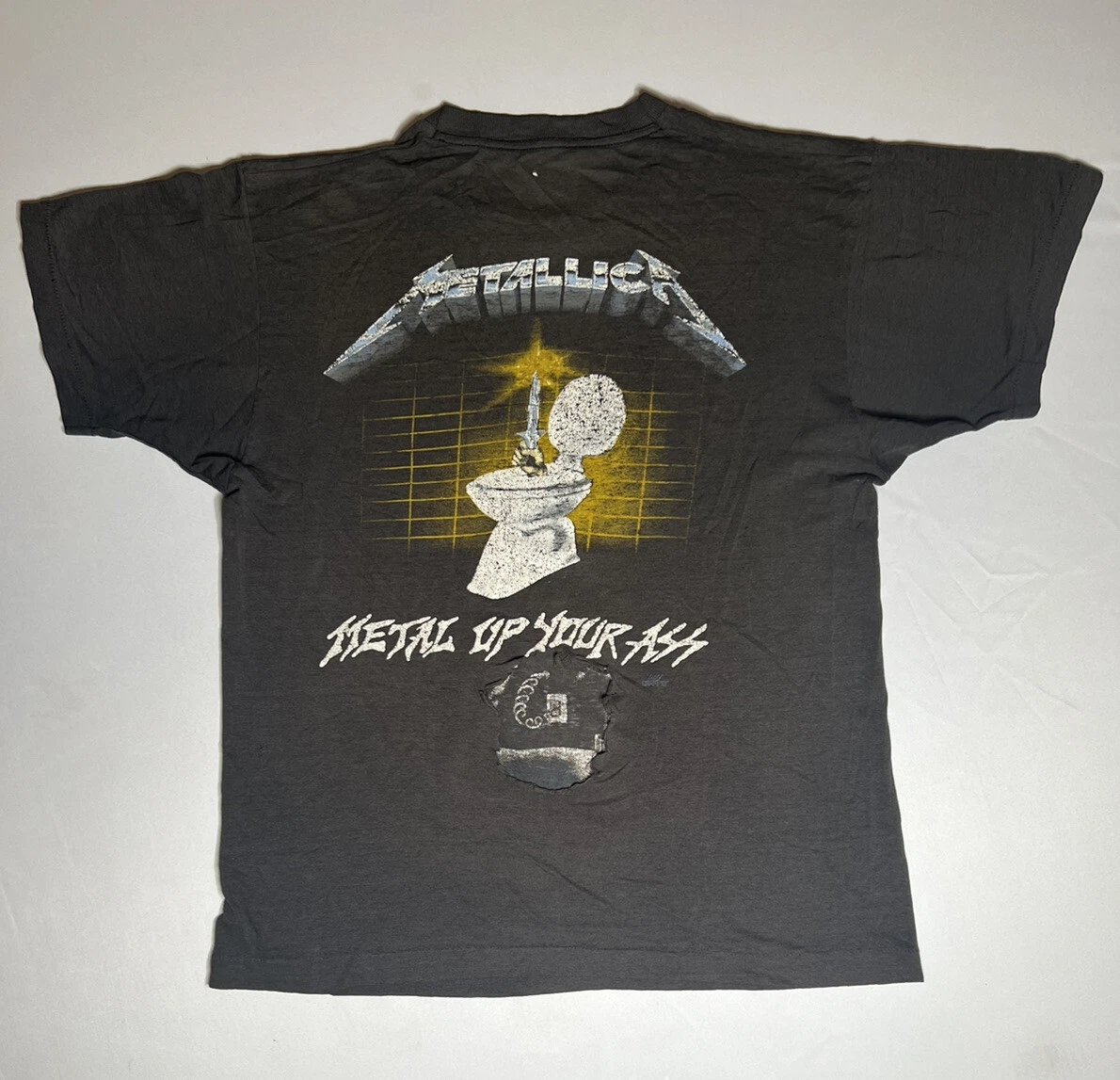 Vintage 1985 Metallica Shirt Metal Up Your Ass T Shirt Tee 80 s Distressed