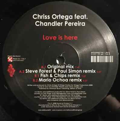 Chriss Ortega Feat. Chandler Pereira Love Is Here Vinyl Single 12inch Jolly R