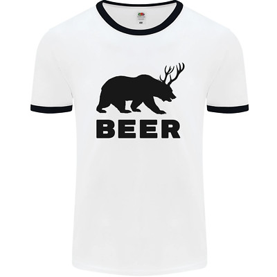 Beer Bear Lustig Tier Alkohol Herren Ringer Maglietta