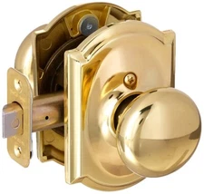 Schlage Lock Company F10PLY605CAM Polished Brass Passage Plymouth Door Knobset