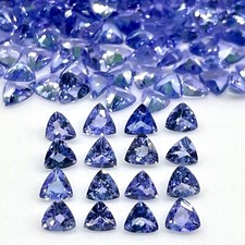 50 Pcs Natural Tanzanite 2.3mm Trillion Cut Sparkling Loose Wholesale Gemstones