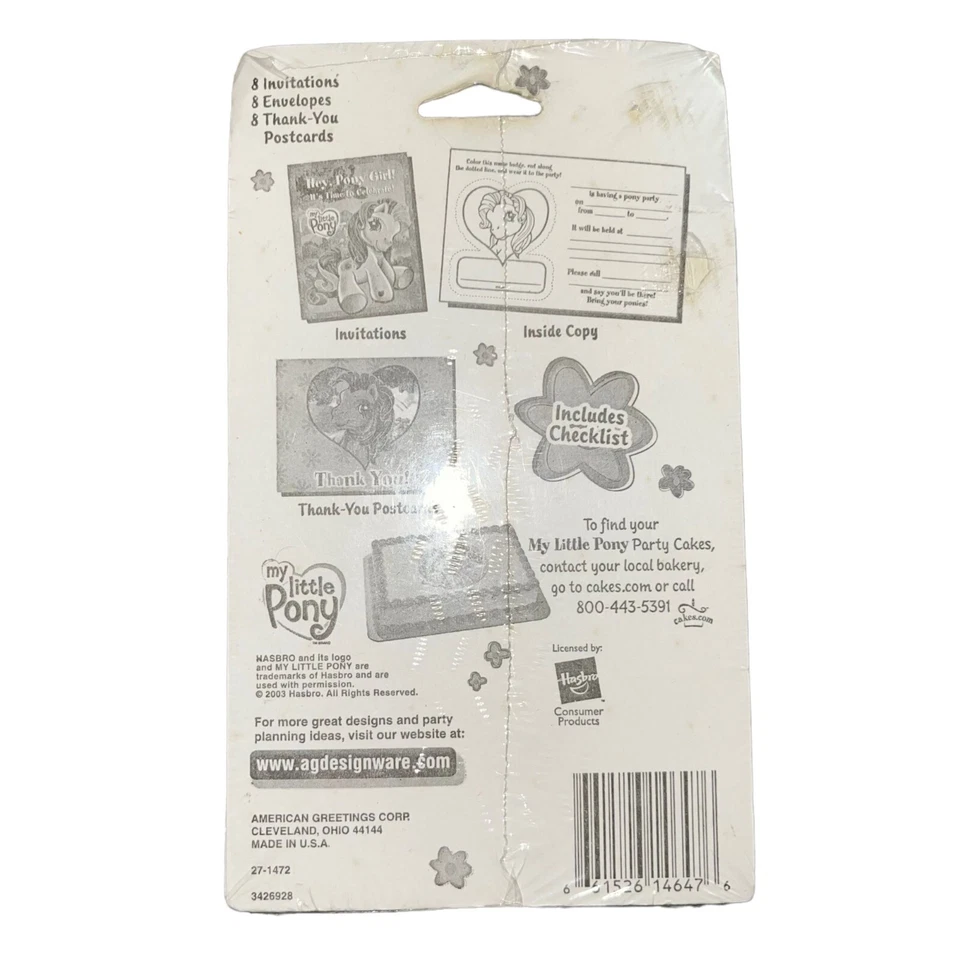 Tarjetas de agradecimiento invitaciones de fiesta de cumpleaños American Greeting My Little Pony nuevas en paquete Foto 3 de 3