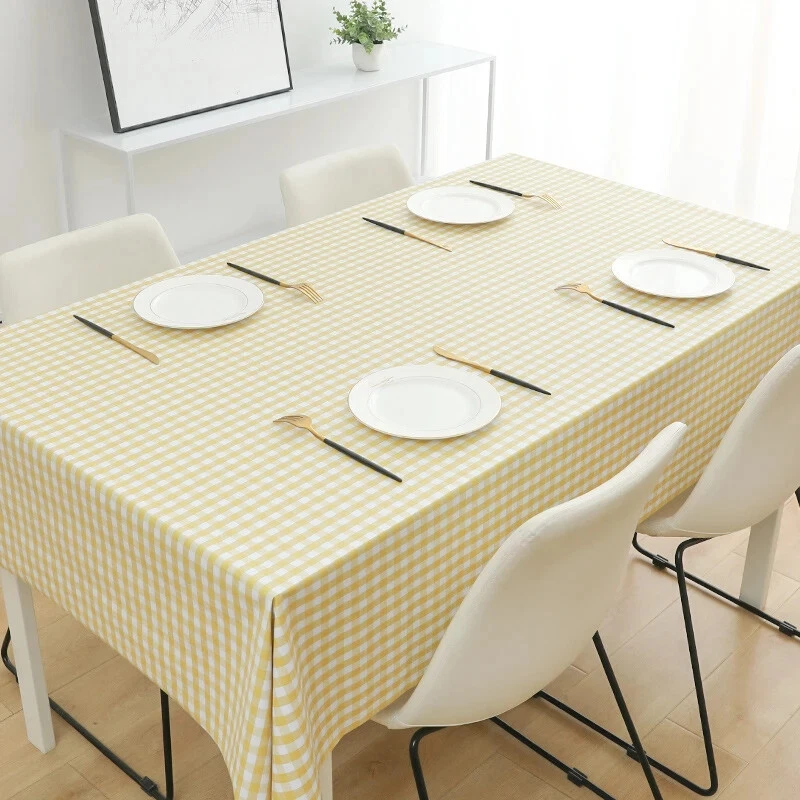 Plastic PVC Rectangle Square Table Cloth Oil Proof Wipeable Table Covers - Image 2 of 4