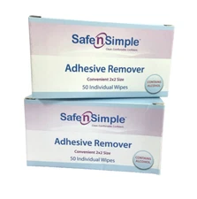 100 SAFE N SIMPLE SNS00650 Adhesive Remover Wipes Exp. 2026-28