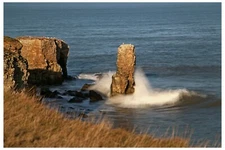Seascape, North East coastline, England, UK - 30" x 20" CANVAS - SEA STACKS UK