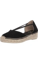 Toni Pons Black Classic Suede espadrilles ERLA-A Size Eu 37  w Elastic Band