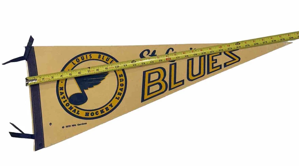 1970 NHL ST LOUIS BLUES 29" Pennant w/ Tassels GLENN HALL Stanley Cup Finals - Image 3 of 4