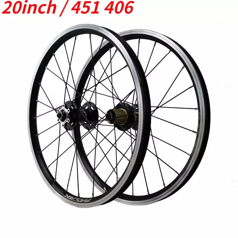 20er Mtb Folding Bike Wheelset 406 451 BMX Bicycle Wheels V Disc Brake 24 Holes