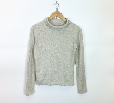 Hobbs London Women s Roll Neck Wool Cashmere Blend Sweater Jumper Sz Medium Grey