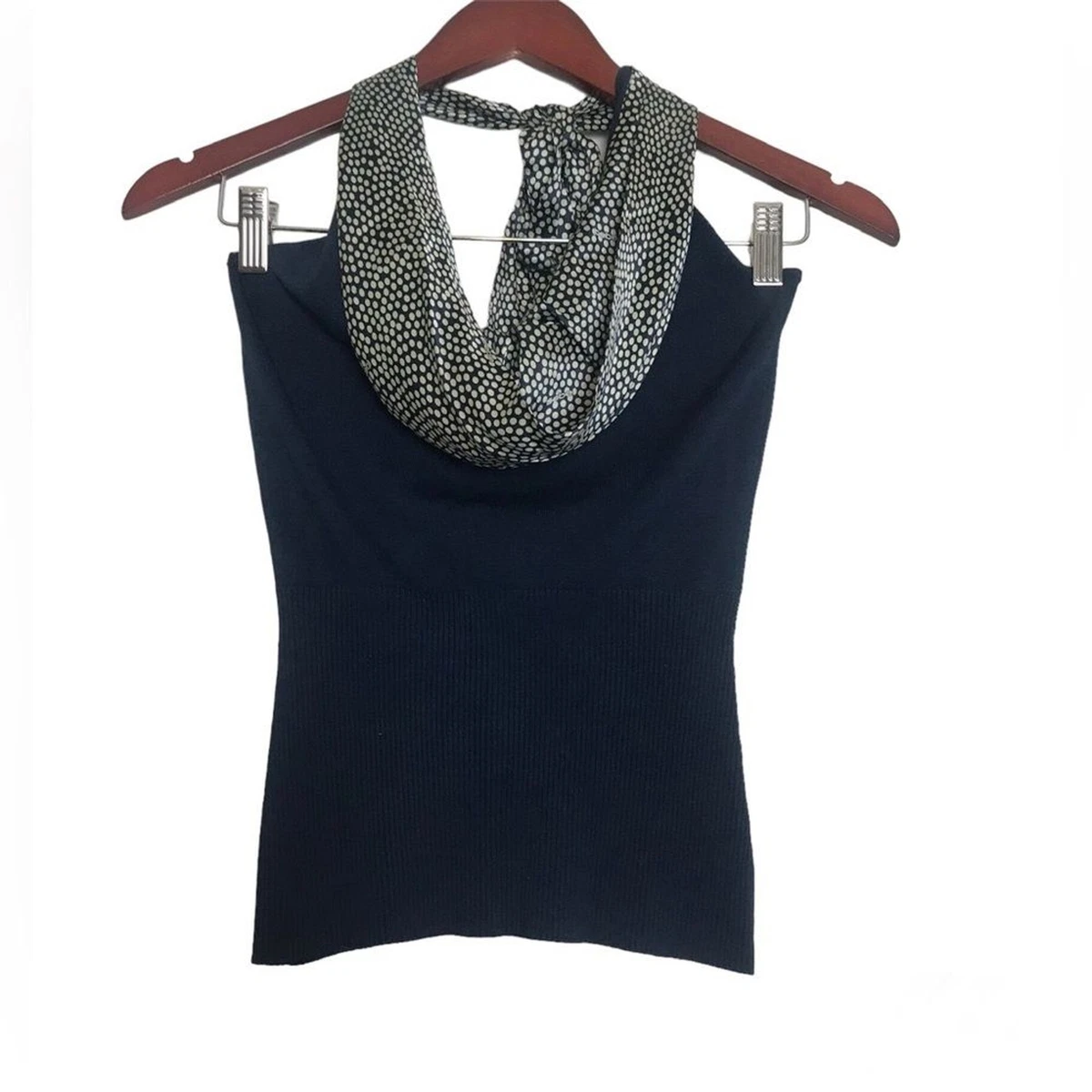 64 NWT BEBE ALL OVER STUDDED HALTER TOP SIZE XS