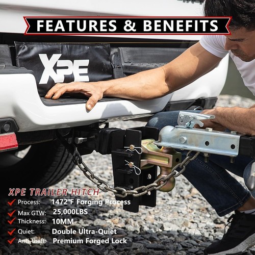 XPE 2 Inch Trailer Hitch Receiver 6 Inch Adjustable Drop Hitch Truck ...