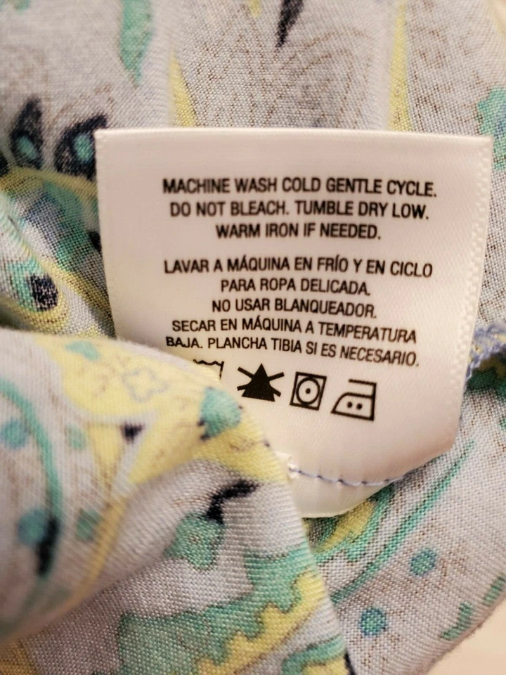 Основные издания женская рубашка блузка размер L большой синий белый желтый пейсли - Изображение 4 из 4