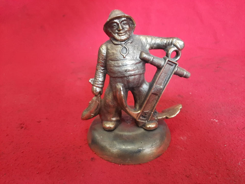 Seemann Matrosen Fischer Figur Messing Deko - Bild 2 von 4