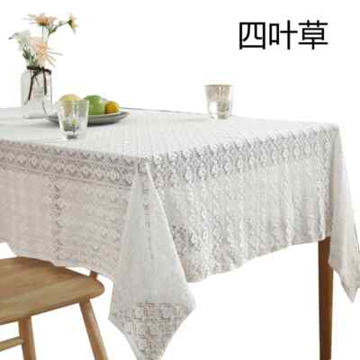 White Vintage Wedding Decor Lace Tablecloth Floral Table Cover Tea Table Cloth