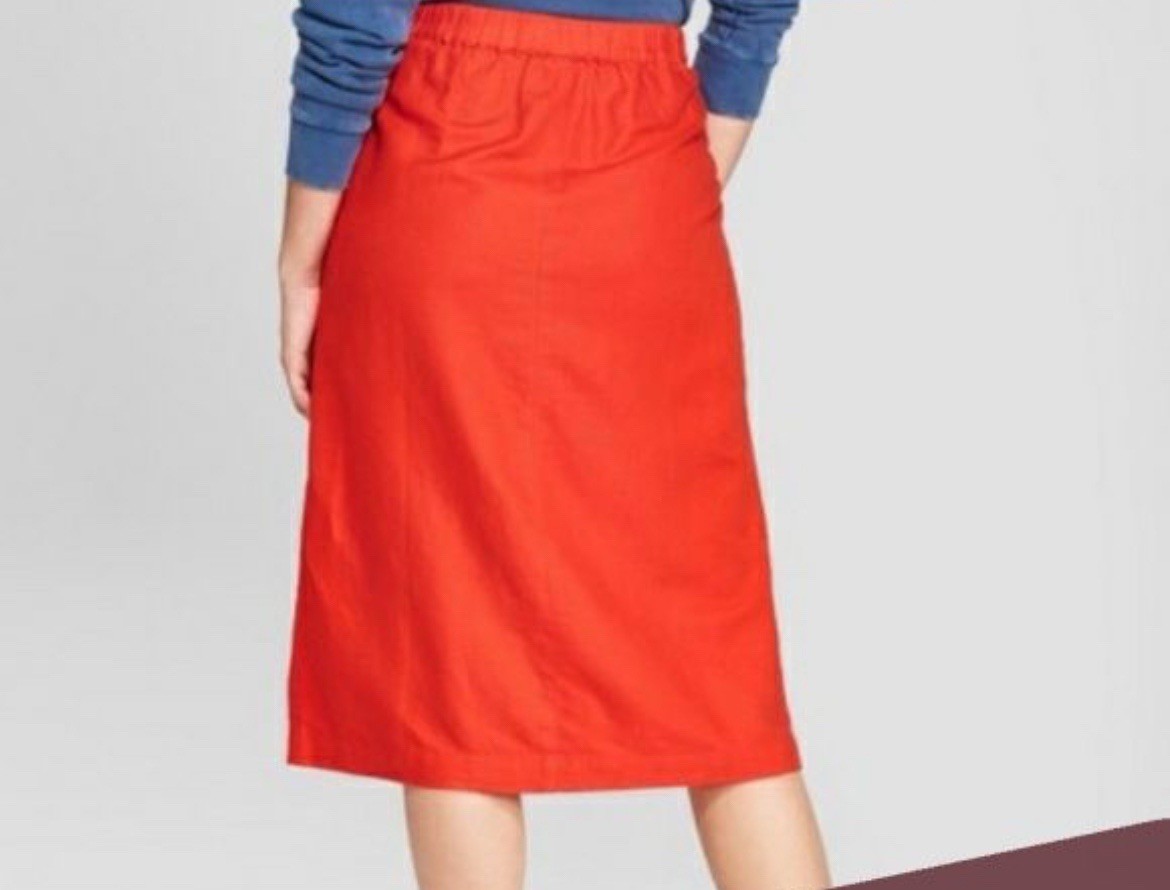 Universal Thread Womens Red Button Midi Skirt Wit… - image 2