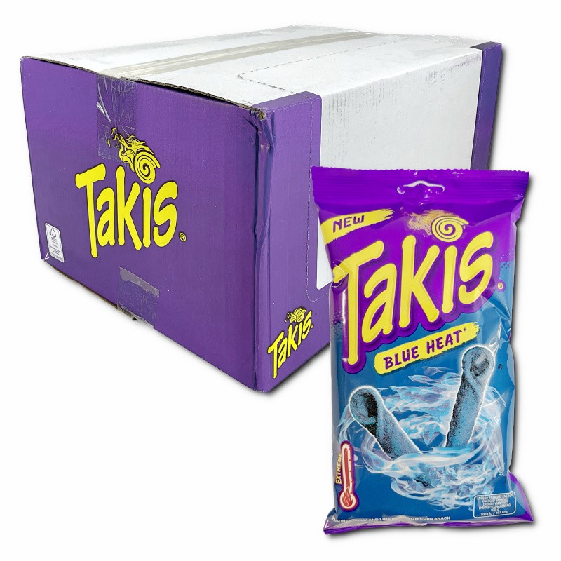 (25,32€/1kg) Takis Blue Heat, scharfe Chips, 18 Beutel je 100g
