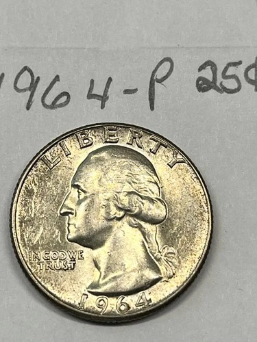 1964-P Washington Quarter - 90% Silver - XF/AU