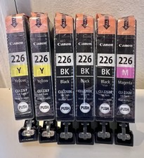 6 Lot Canon ink cartridges 226 Black Magenta Yellow CLI-226Y CLI-226M CLI-226BK