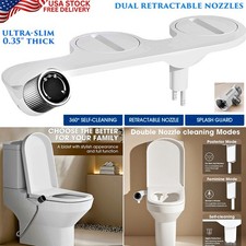 FRESH WATER NON-ELECTRIC ADJUSTABLE ANGLE BIDET TOILET ATTACHMENT DUAL SPRAY NEW