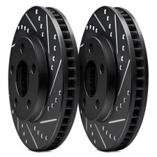 For GMC Savana 3500 21-24 DFC Premium Drilled & Slotted Rear Brake Rotor Set