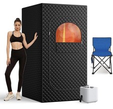 Portable Steam Sauna Tent 1200W 3L w/ Chair Remote 9 Heat Levels NEW