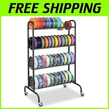4-Tier Metal Filament Rack for 3D Printing - 40 Spool Holder, Easy Assembly