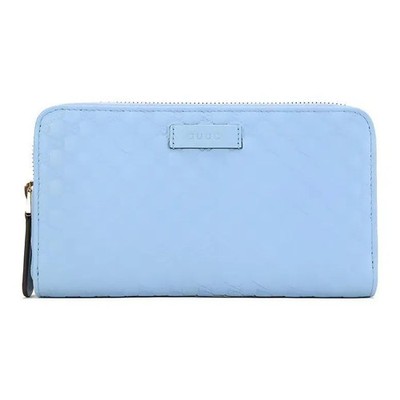 GUCCI Vintage Logo Embossed Long Zipper Wallet For Women 7.8x0.7x4 in