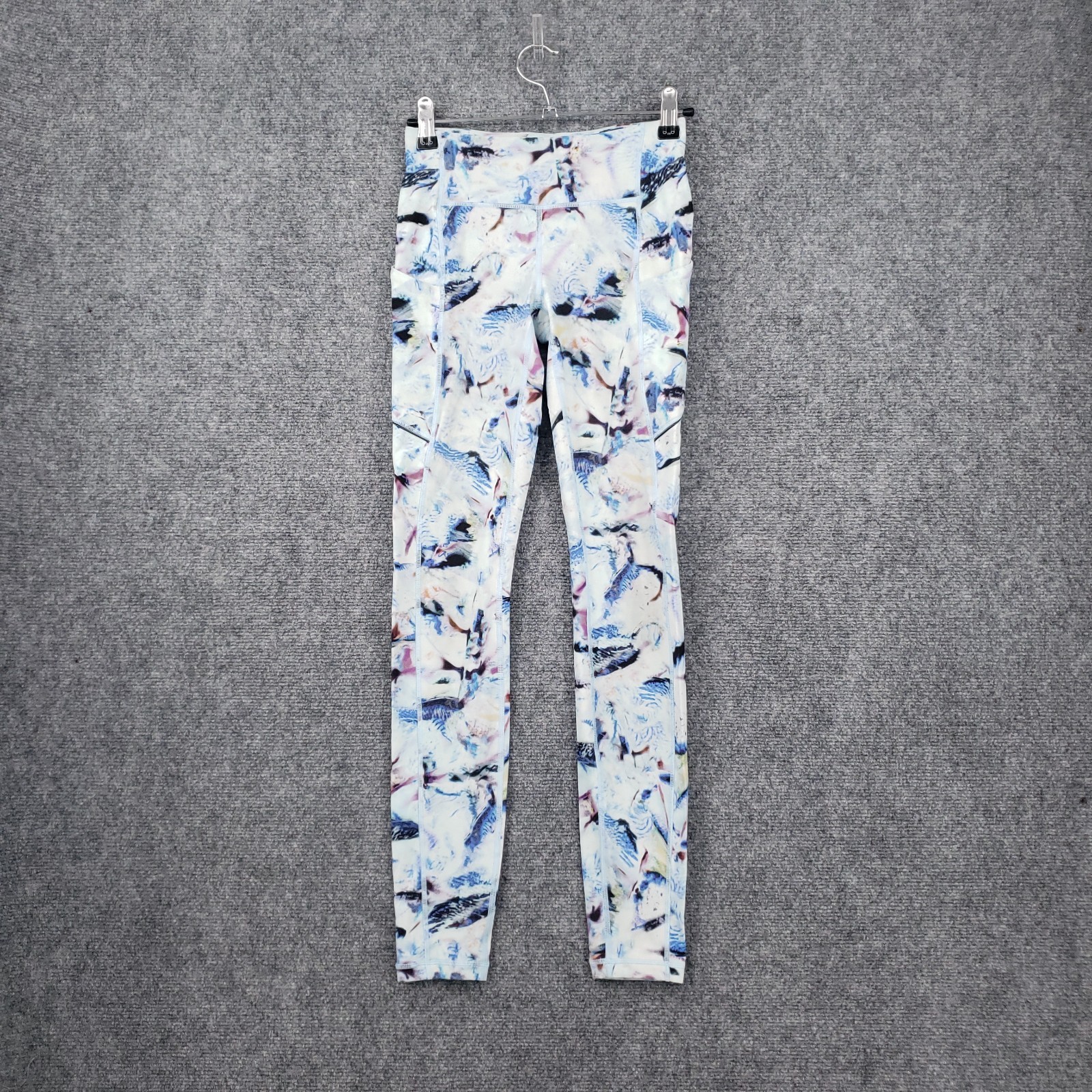 Lululemon Womens Speed Up Multi Exposure Blue Yoga Gym Leggings Pull On Pants-image