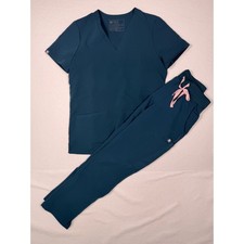 FIGS Scrub Set Womens XS Teal Casma V-Neck Top  Yola Pants FW1100 W22SW2023P