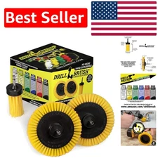 Ultimate Drill Brush Power Scrubber Set - Yellow Brushes for Spotless Bathrooms