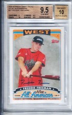 2006/2008 Topps Aflac Freddie Freeman All American Auto RC BGS 9.5 Gem #FF