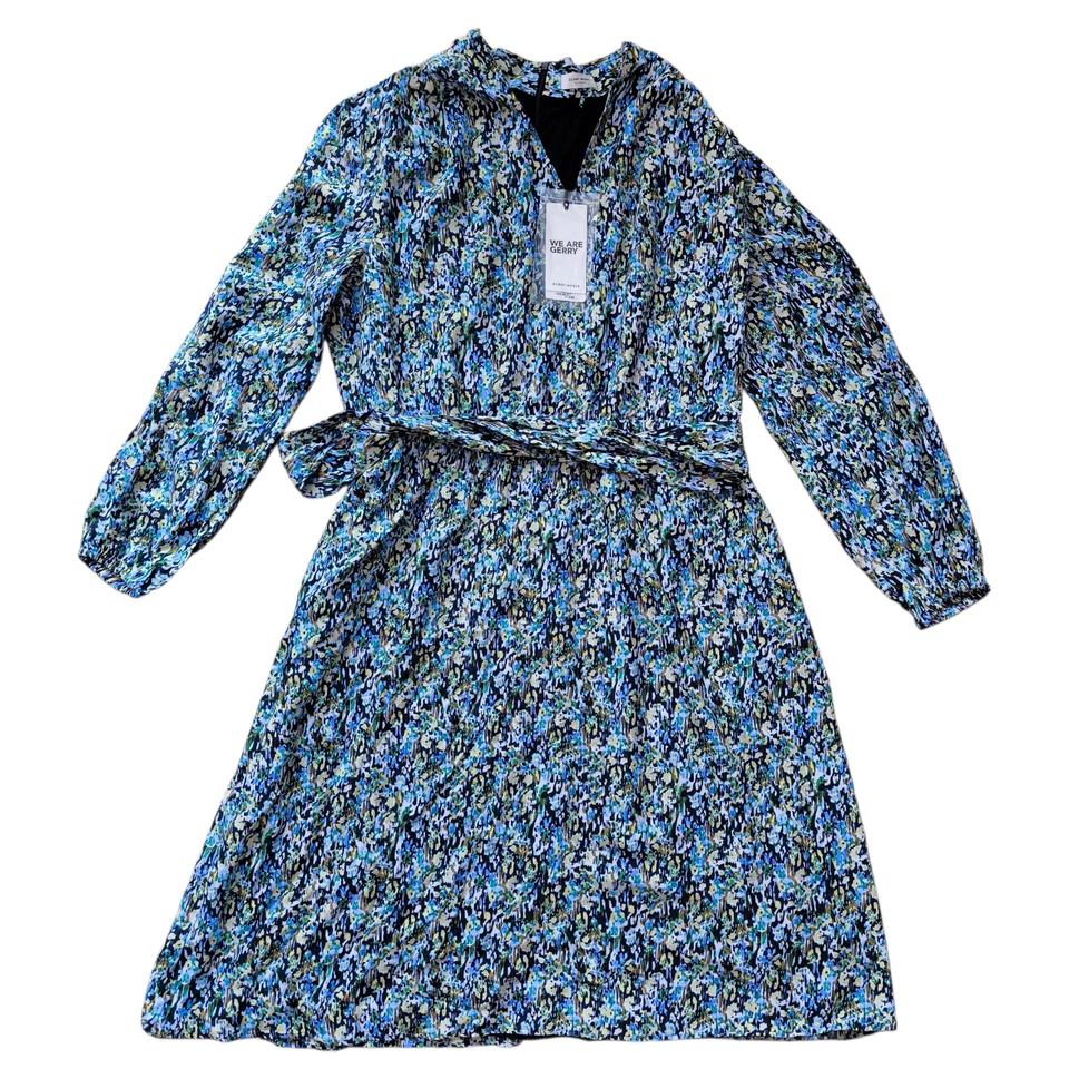 GERRY WEBER COLLECTION Damen Maxikleid Gr 48 Langarm V-Ausschnitt Bunt NEU - Bild 1 von 4