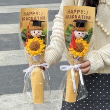 Home Decor Crochet Graduation Bouquet Cute Artificial Flower Bouquet