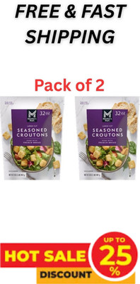 2 PACK - Member's Mark Seasoned Croutons 32 oz. (Total 64 oz) FRESH