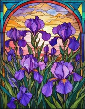 Stained Glass Irise 500-Piece Jigsaw Puzzle 23.5"x18"