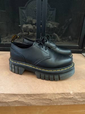 Dr. Martens Audrick 3 Eye Black Leather Chunky Platform Lug Oxford UK4 US6