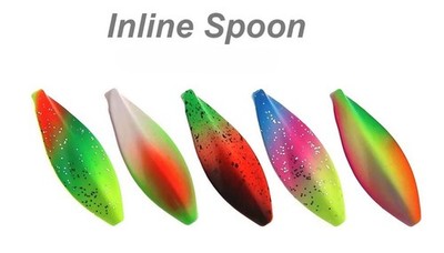 Inline UV Trout Spoon Raubfisch Blinker Durchlaufköder Kunstköder 35mm 4 Gr.