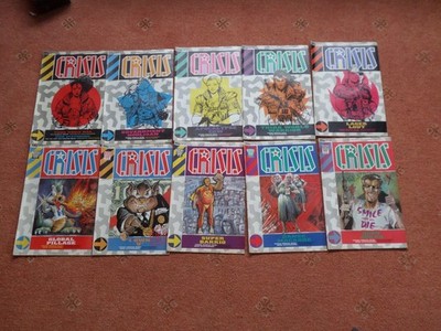 JOB LOT OF 47 2000AD PRESENTS CRISIS COMICS 1988-1990 GOOD COND