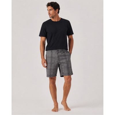 Ocean Pacific OP Shorts Mens 34 Grey Plaid OPFlex 4-Way Stretch Hybrid Casual