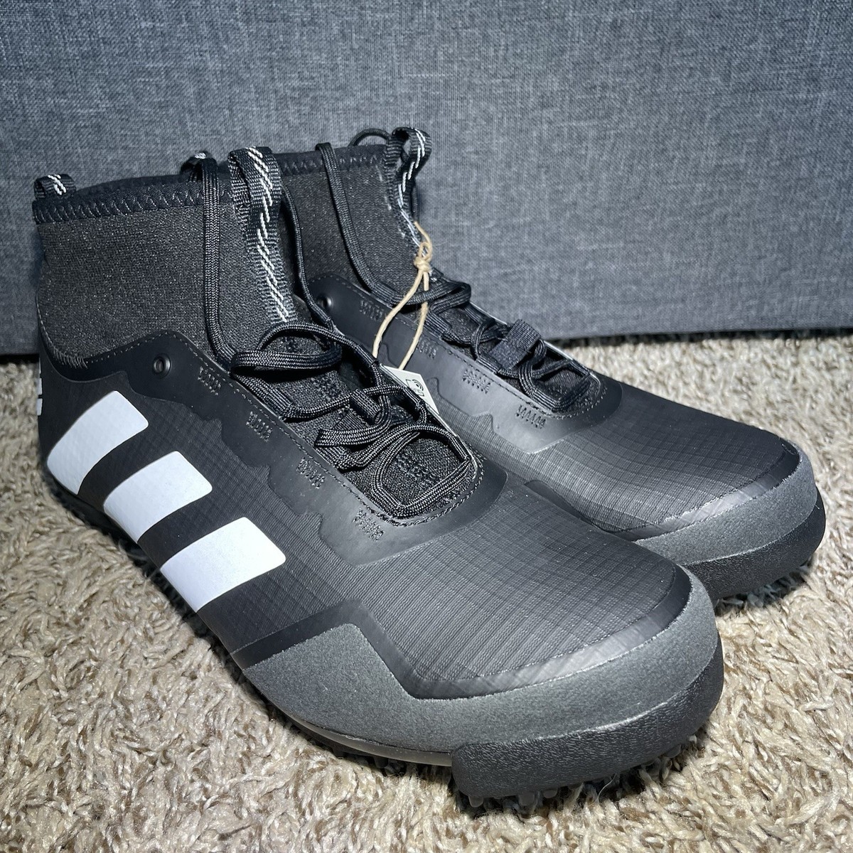 Adidas Cycling Shoes Mens 10.5 Black The Gravel Shoe GW5330 SPD‎ Cleats Lace Up Adidas The Gravel Cycling Mid Shoes Mens Size 9.5 Core Black  main image 2
