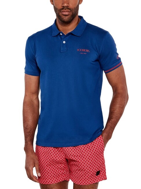 ICEBERG Herren Poloshirt Kurzarm Basic Poloshirt Baumwolle Blue BLAU 432046 7890₽