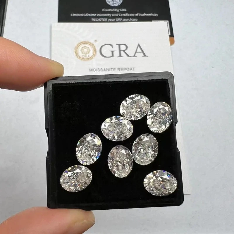 Loose Moissanite Stone 0.1-10ct Oval Cut D Color VVS1 GRA Certificate for Rings - Image 3 of 4