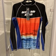 Rash Guard Shirt Mens Ocean Blue Size Large New