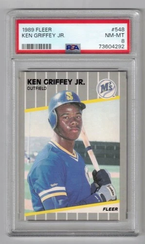 1989 Fleer #548 Ken Griffey Jr. Rookie Card PSA 8