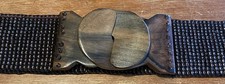 Beaded belt with wooden buckle