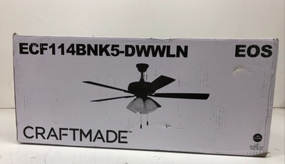 CRAFTMADE Eos Frost 52 in. Brushed Nickel Ceiling Fan Driftwood/Walnut Blades