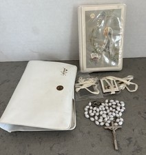VTG First Communion Prayer Book 1969 BLESSED TRINITY Rosary Scapulars  Case