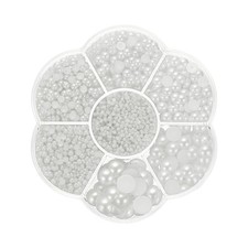 5645Pcs Pearls Beads for Crafting, 7 Sizes Beads, White