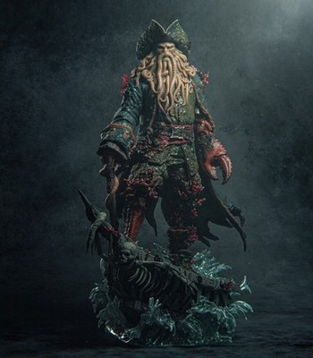 Davy Jones unbemalter Modellbausatz - 3D gedruckte Resin Figur - Maßstab 1:10